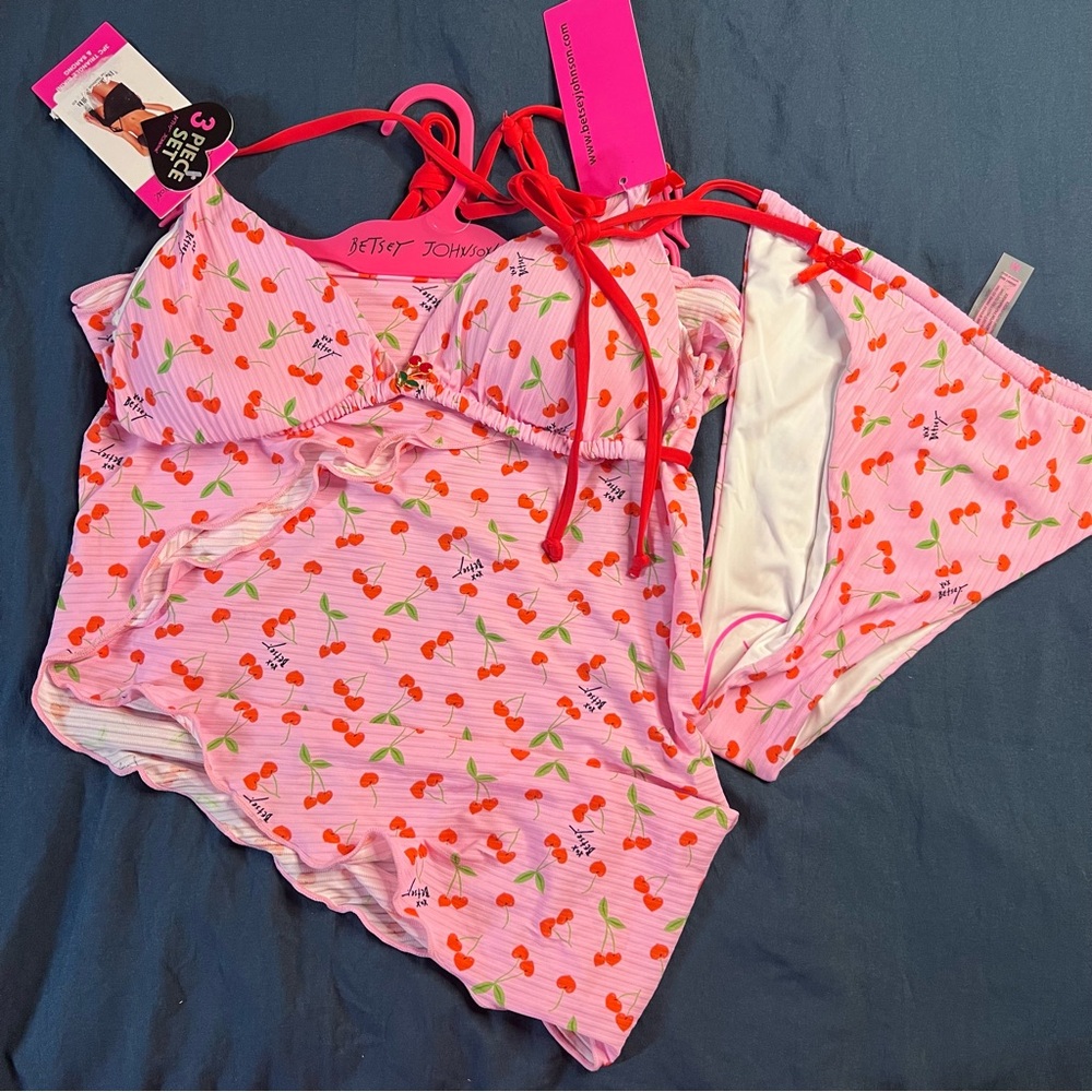 Betsey Johnson 3pc Swim Set NWT Medium